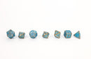LPG Dice RPG Set Draco Bright Blue/Brass