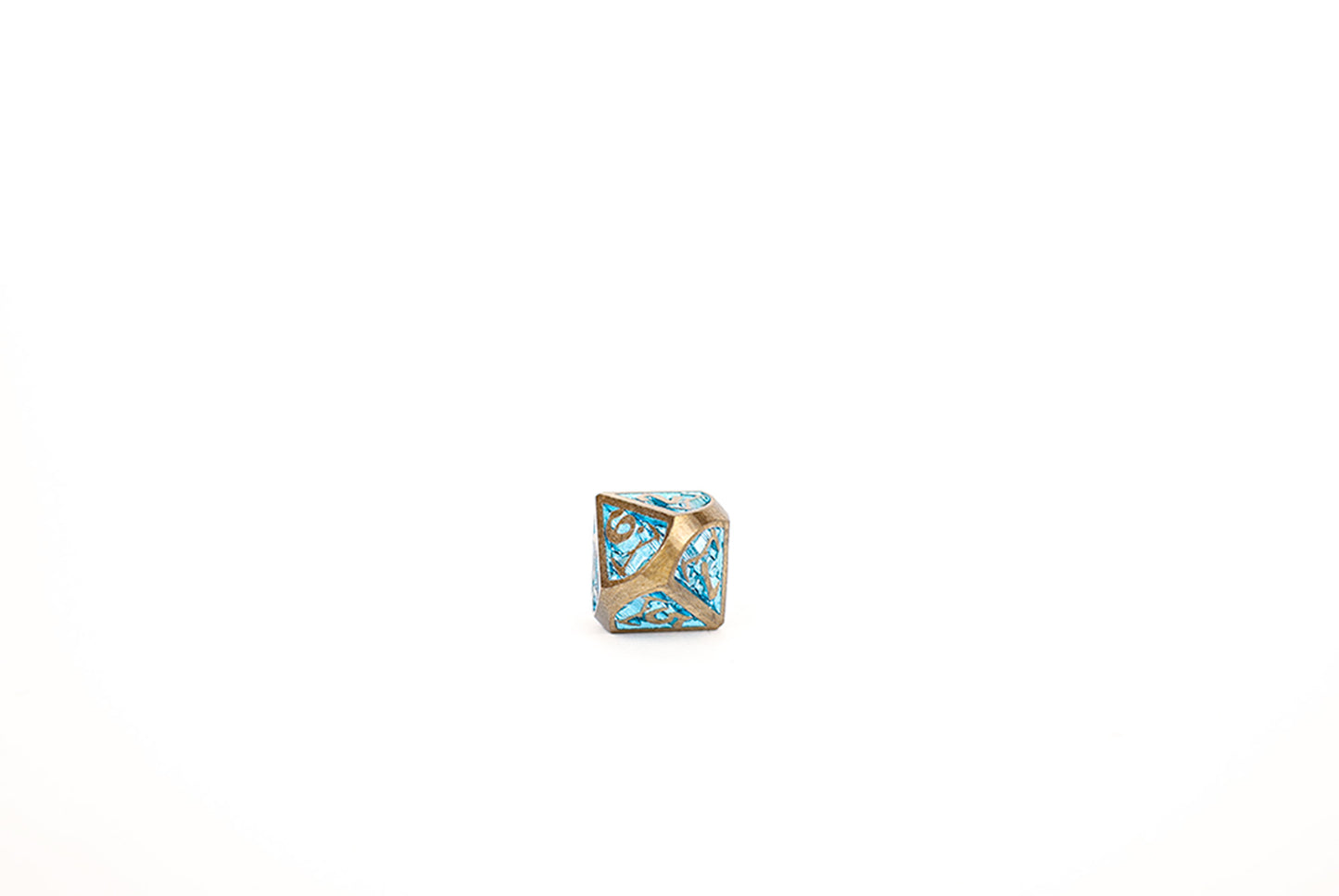 LPG Dice RPG Set Draco Bright Blue/Brass