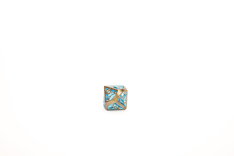 LPG Dice RPG Set Draco Bright Blue/Brass