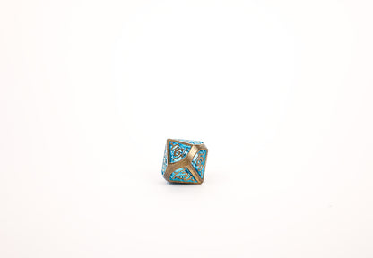 LPG Dice RPG Set Draco Bright Blue/Brass