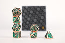 LPG Dice RPG Set Draco Dark Green/Brass