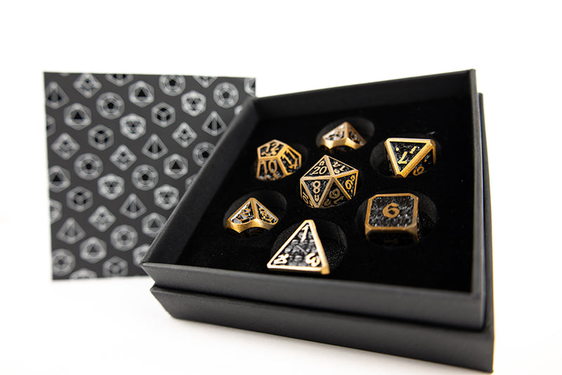 LPG Dice RPG Set Draco Dark BlackGold