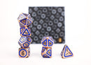 LPG Dice RPG Set Concentric Blue/Black/Brass