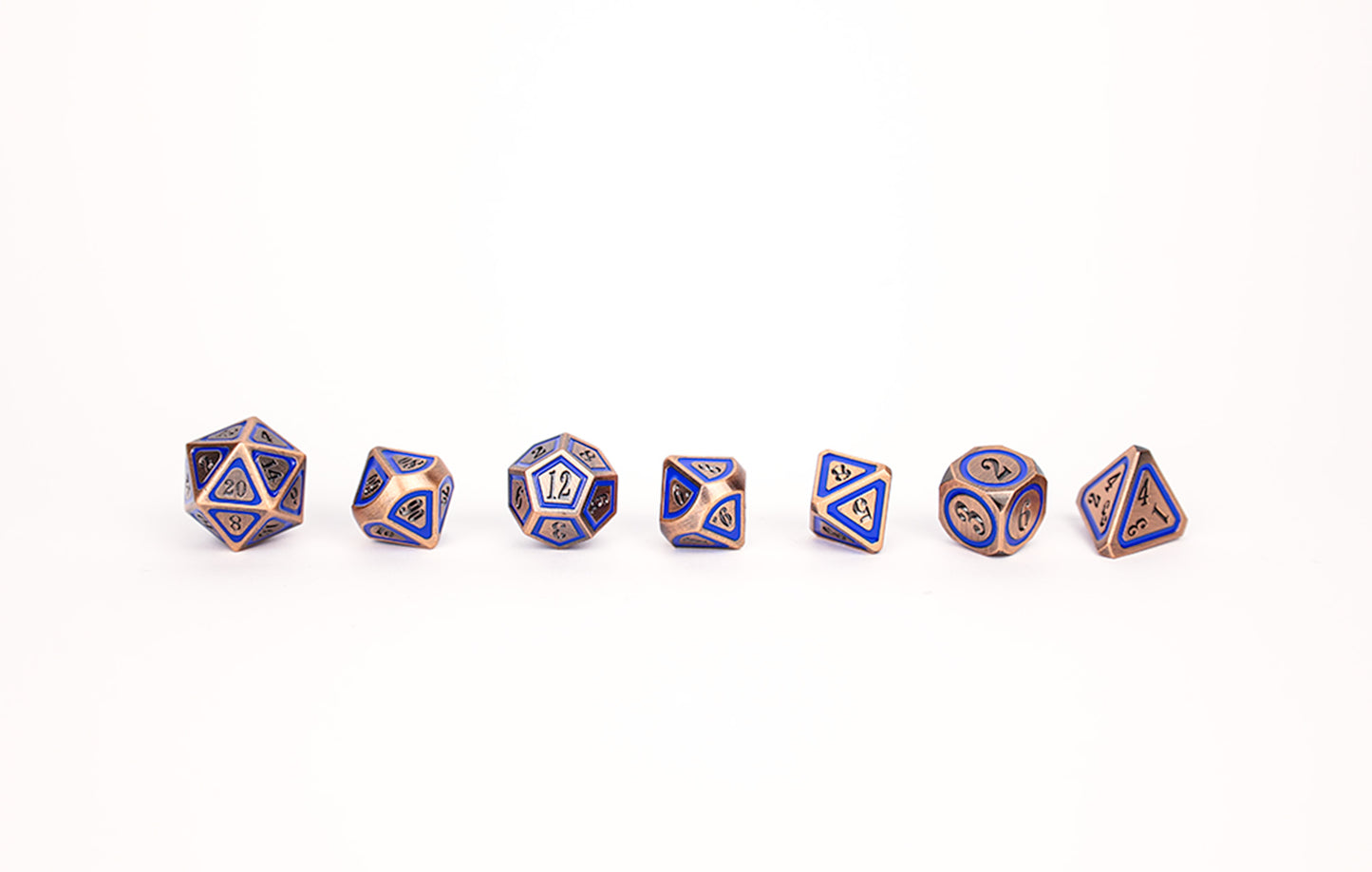 LPG Dice RPG Set Concentric Blue/Black/Brass