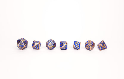 LPG Dice RPG Set Concentric Blue/Black/Brass