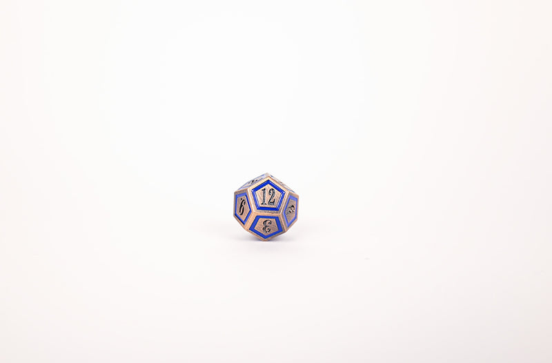 LPG Dice RPG Set Concentric Blue/Black/Brass