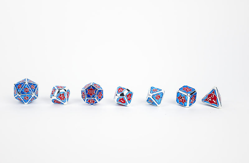 LPG Dice RPG Set Leadlight Red/Blue/Silver