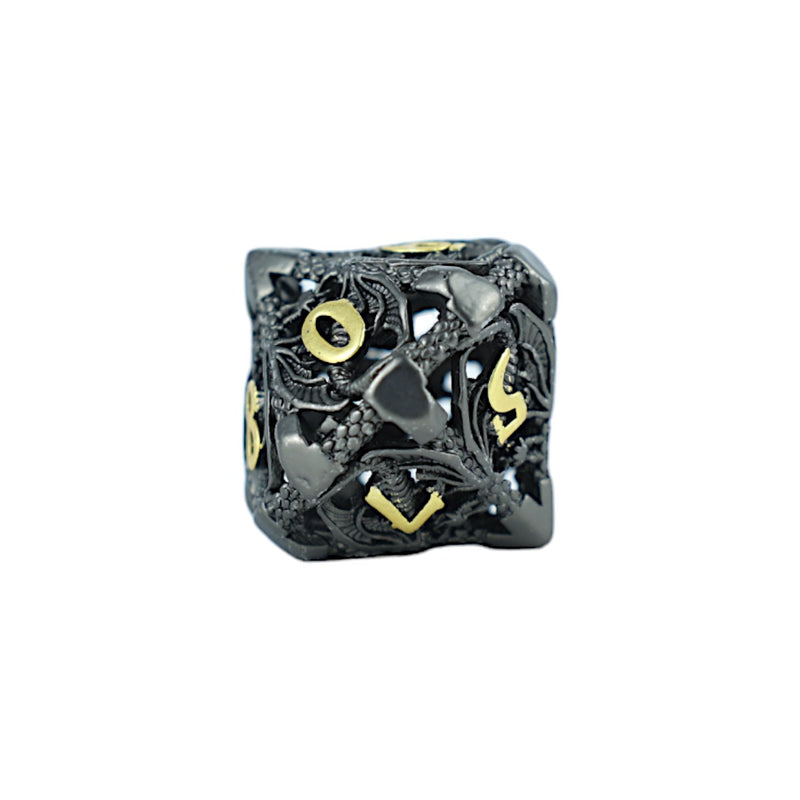 LPG Dice RPG Set Hollow Dragon - Black and Gold