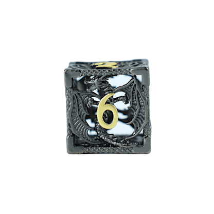 LPG Dice RPG Set Hollow Dragon - Black and Gold