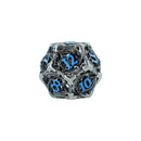 LPG Dice RPG Set Hollow Dragon - Stainless and Blue