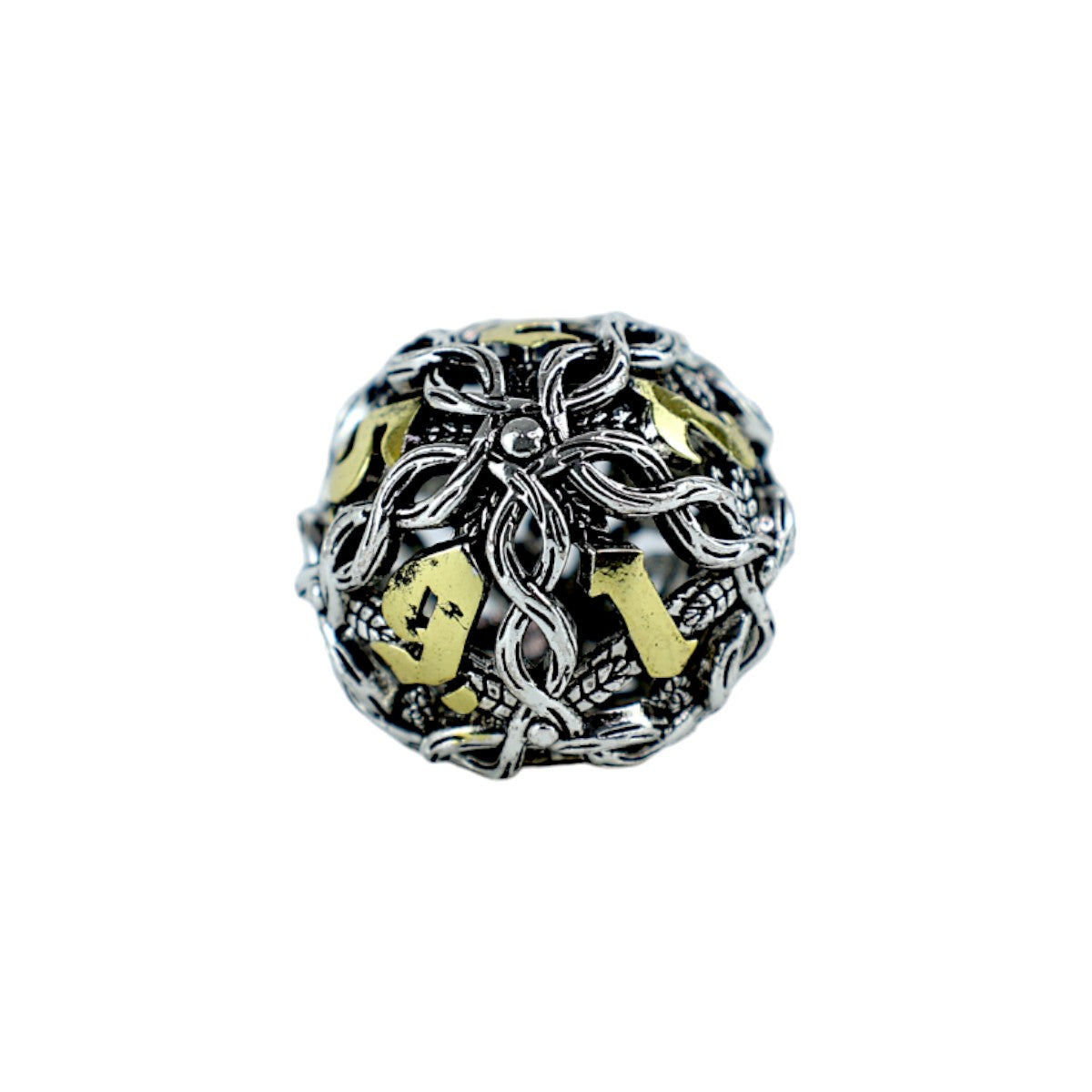 LPG Dice RPG Set Hollow Vines - Chrome and Gold