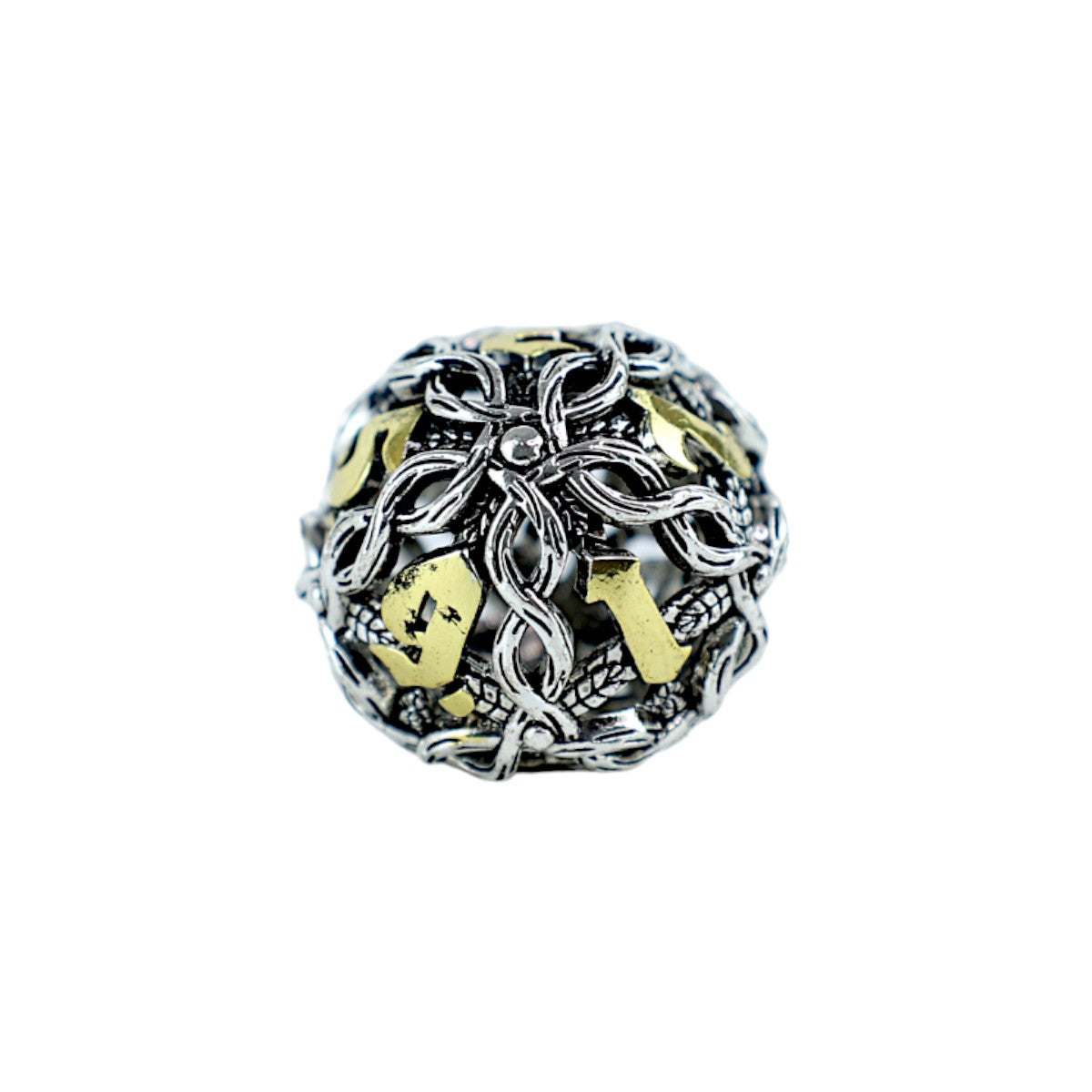 LPG Dice RPG Set Hollow Vines - Chrome and Gold