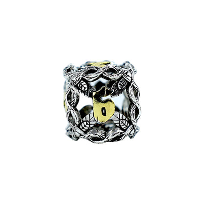 LPG Dice RPG Set Hollow Vines - Chrome and Gold