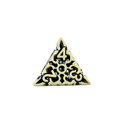 LPG Dice RPG Set Hollow Celtic - Tarnished Gold